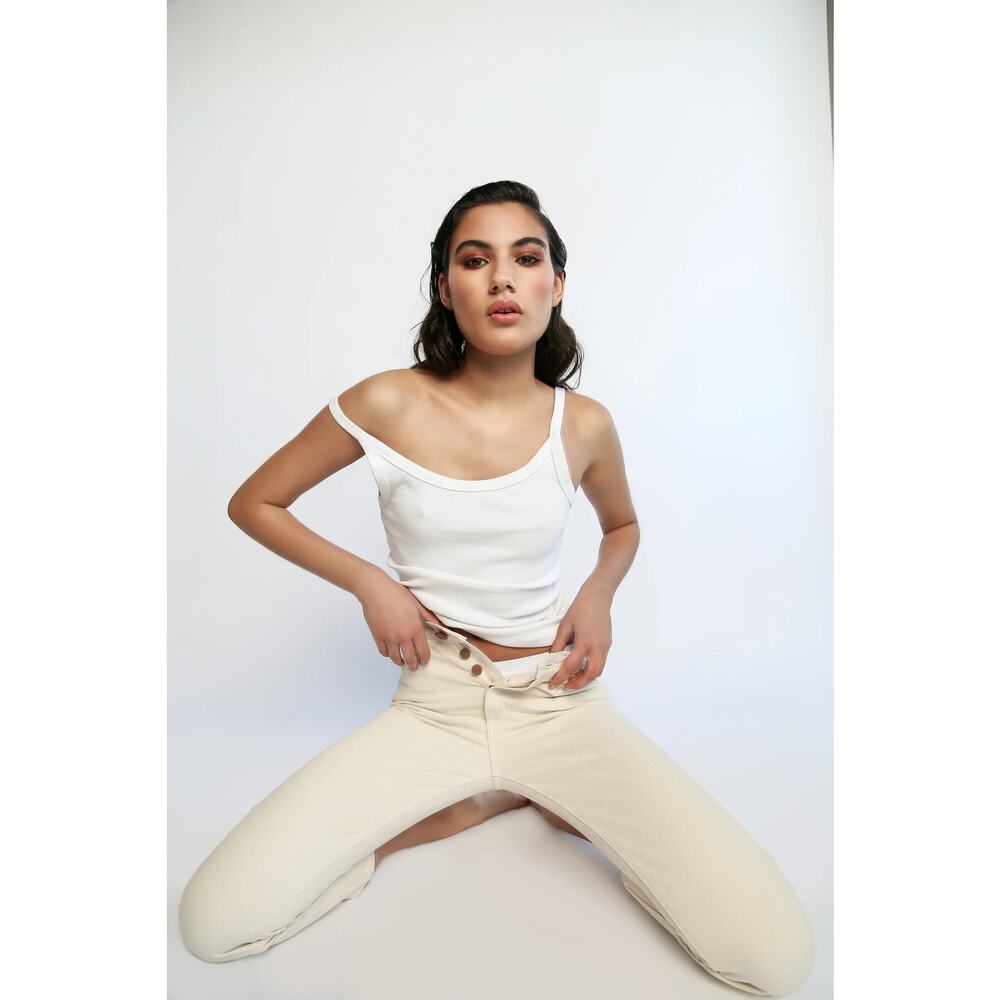 Free‎ People X Daily Blue The "HYPE" Jeans In Bone Sizes:24 RET:$279 NWT